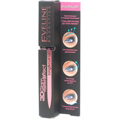 Eveline cosmetics черная тушь для ресниц 3D глам эффект удлиняющая и разделяющая